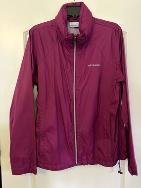 Columbia Lightweight Jacket Windbreaker w/Hood (hidden in Velcro collar) XL